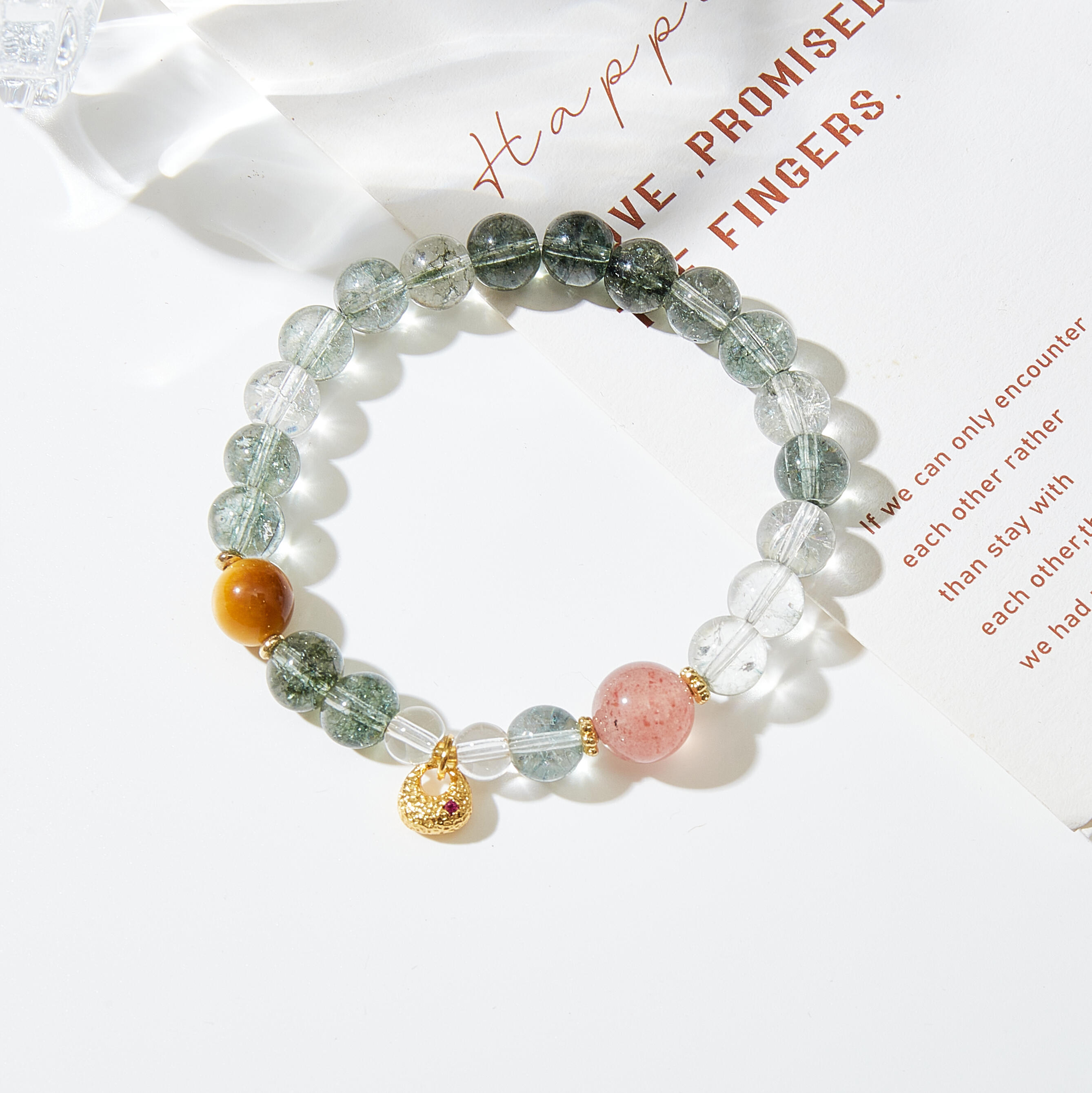 New Chinese-Style Green Phantom Beaded Bracelet